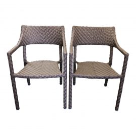 Skyline Woven Outdoor Chairs, a Pair. Original Price: $600