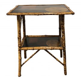 Asian Style Tortoise Finish Side Table