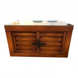 Vintage Japanese Tansu Chest + Glass Top