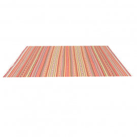 Multicolor Flat Weave Area Rug -  6'6" x 10'