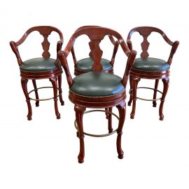 Imports Carved Wood Barstool Swivel Stools