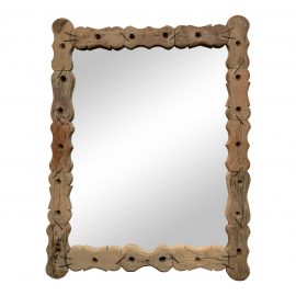 Reclaimed Wood Block Mirror From Nepal