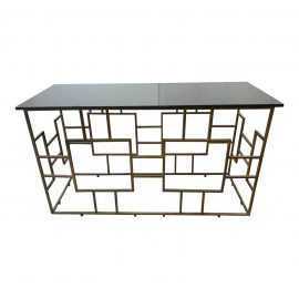 Anthem Stone Top + Metal Base Console Table. Original Price: $1,700