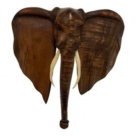 Contemporary Africana House Hand Carved Elephant Wall Decor