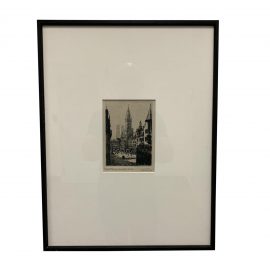 Custom Framed Signed Architectural Etching From Germany
