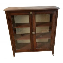 Early 20th-Century Glass Cabinet + Castors
