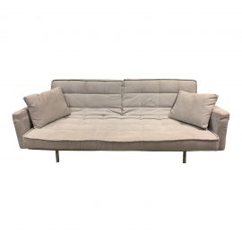 Italia Design Micro Fiber Grey Futon + Pullout Ottoman