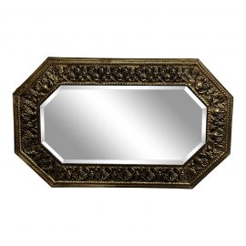 Vintage Brass Plate Octagonal Mirror