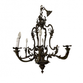 Vintage Traditional Italian Style Bronze Chandelier