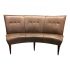 Hickory White Curved Leather Banquette