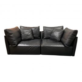 Minotti Milano Leather Two Piece Modular Sofa, Original Peice: $15,000.00