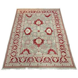 Handwoven Wool Area Rug Cream + Red - 8′8″ × 11′6″. Original Price: $7,500