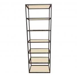 Mitchell Gold & Bob William Fritz Metal + Glass Bookcase. Original Price: $1,800