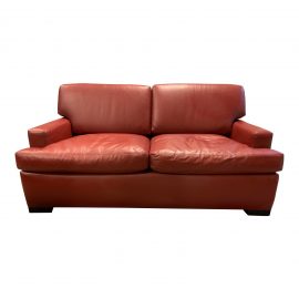 A.Rudin #2498 Custom Leather Loveseat. Original Price: $5,700
