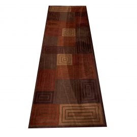 Contemporary Dark Colors Square Motif - 2′6″ × 7′12″