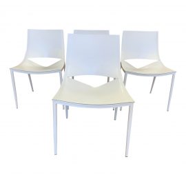 Modloft Marcelo Ligieri Sloane White Dining Chairs- Set of Four. Original Price: $2,000