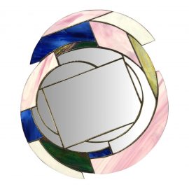Tiffany-Teknik Contemporary Stained Glass Wall Mirror