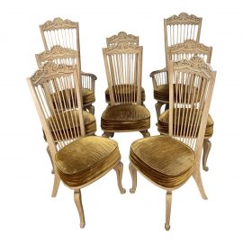 Mid-20th Century Raymond Enkeboll La Condesa High Spindle Back Side Chairs- Set of 8