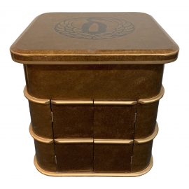 Art Deco Hand Painted Accent Table + Hidden Compartment