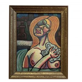 Martin Montoya Original Pastel Painting of Woman Bathing