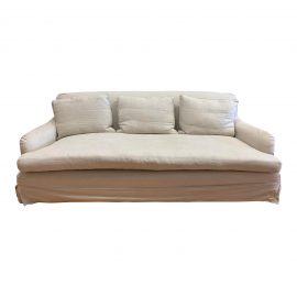 Restoration Hardware English Rolled Slipcovered Linen Arm Sofa