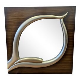 Artmax Square Wood + Gold Leaf Wall Mirror