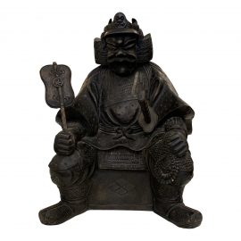 Antique Japanese Wood Warrior Sculpture
