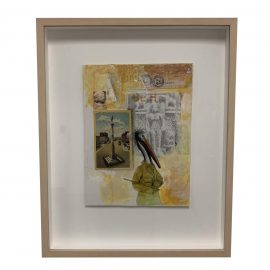 Custom Framed Lu Tovich Signed Mixed Media Collage