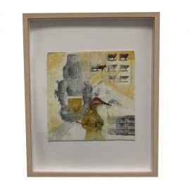 Custom Framed Lu Tovich Signed Mixed Media Collage