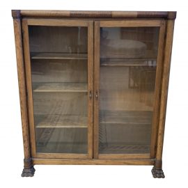Early 20th Century Tiger Oak Display Cabinet / Bookcase