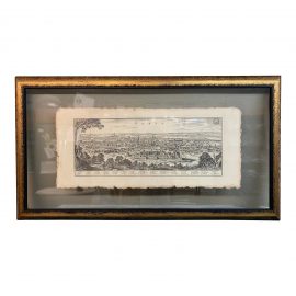 Antique Map of Paris in Floating Frame