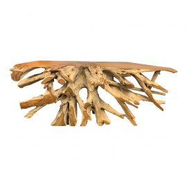 Salvaged Teak Root Live Edge Console Table