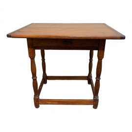 Early-20th Century New England Pine Tavern Table + Drawer