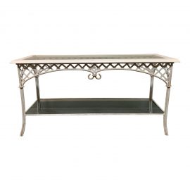 Shabby Chic Metal + Glass Console Table