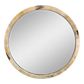 Mirror Image Home Horn Framed Round Mirror