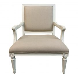 Pottery Barn Wood + Fabric Arm Chair