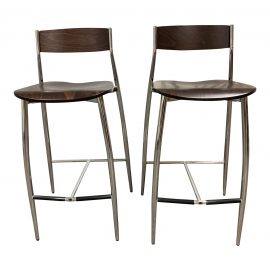 Design Withing Reach Altek Baba Wood + Chrome Barstools - a Pair. Original Price: $1,700
