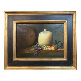 Original Painting Framed + Signed PJF Still Life with Grapes