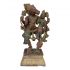 Antique Carved Deity Wood Figure + Stand