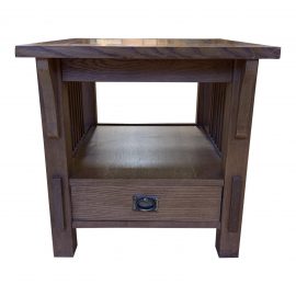 Bassett Furniture Mission Style Oak Side Table + Drawer