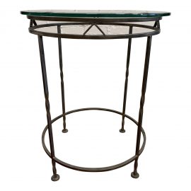 Custom Metal + Glass Round Side Table