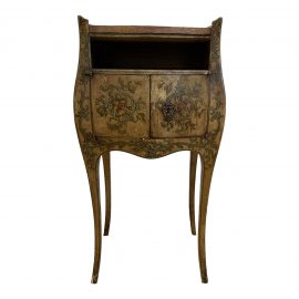 Early 20th-Century French Inspired Hand Painted Side Cabinet + Marble Top
