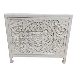 Anthropologie Lombark Three Drawer White Wash Dresser. Original Price: $1,000