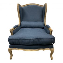 Restoration Hardware Lorraine Indigo Wingback Chair. Original Price: $1,395