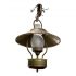Mid-20th Century Frosted Glass + Metal Lantern Chandelier