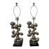 Mid-20th Century Style Chrome Finish Metal Sculptural Lamps - a Pair