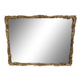 Mid-20th Century Gold Finish Wood Framed Ornate Wall Mirror