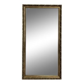 Mid-20th Century Gold Finish Wood Framed Wall / Floor Mirror