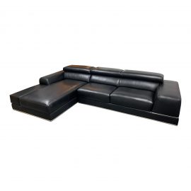 NEW Modani Bergamo Black Leather Sectional Sofa. Original Price: $3,490
