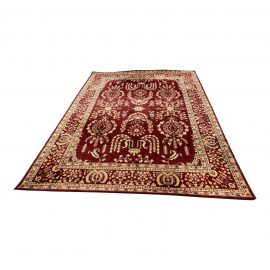Vintage Burgundy Floral Wool Area Rug - 8′3″ × 11′2″. Original Price: $1,750